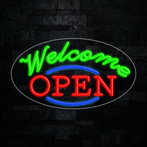 Open Welcome LED Flex Sign 30″ x 17″