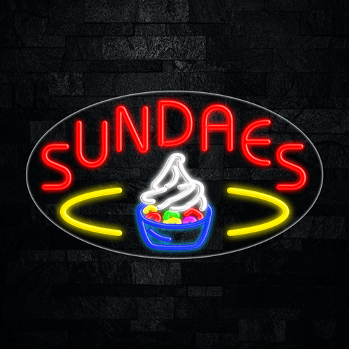 Sundaes LED Flex Sign 30″ x 17″