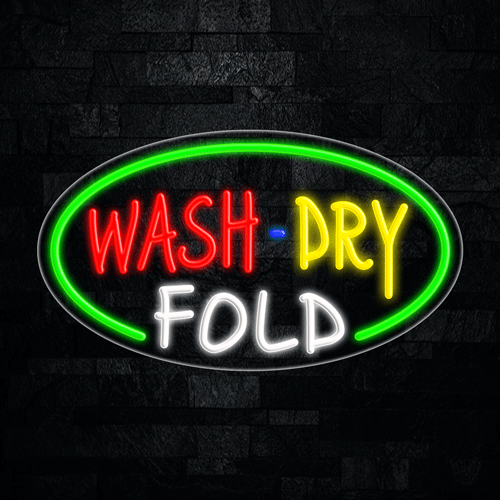 Wash Dry Fold LED Flex Sign 30″ x 17″