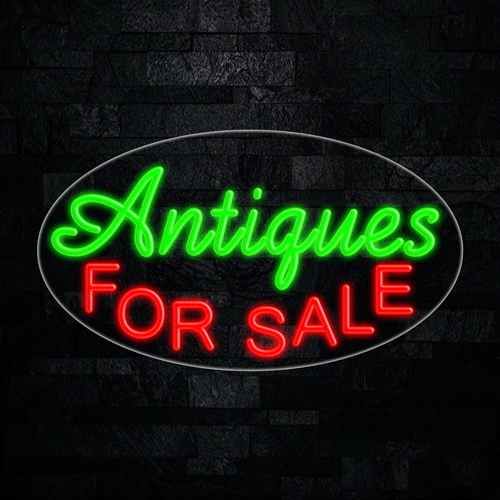 Antiques For Sale LED Flex Sign 30″ x 17″