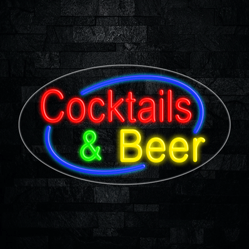 Cocktails & Beer LED Flex Sign 30″ x 17″