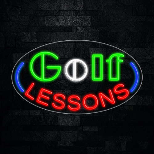 Golf Lessons LED Flex Sign 30″ x 17″