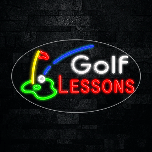 Golf Lessons LED Flex Sign 30″ x 17″