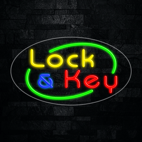 Lock & Key LED Flex Sign 30″ x 17″