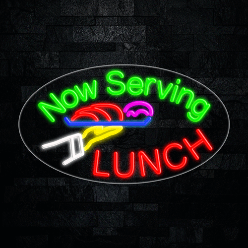 Now Serving Lunch LED Flex Sign 30″ x 17″