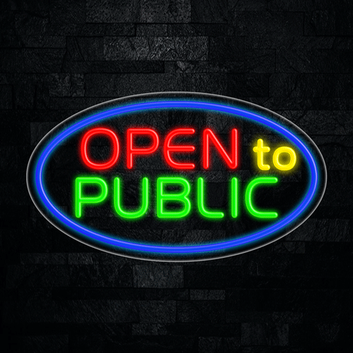 Open to Public LED Flex Sign 30″ x 17″