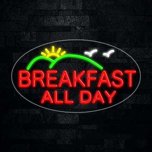 Breakfast All Day LED Flex Sign 30″ x 17″