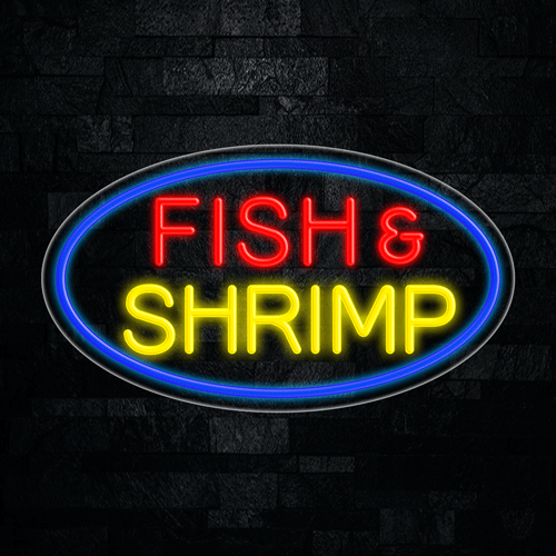 Fish & Shrimp LED Flex Sign 30″ x 17″