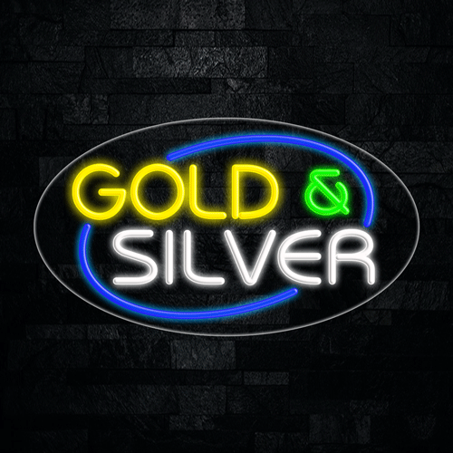 Gold & Silver LED Flex Sign 30″ x 17″