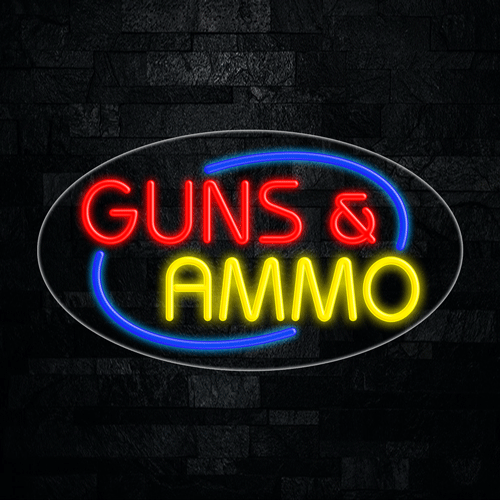 Guns & Ammo LED Flex Sign 30″ x 17″