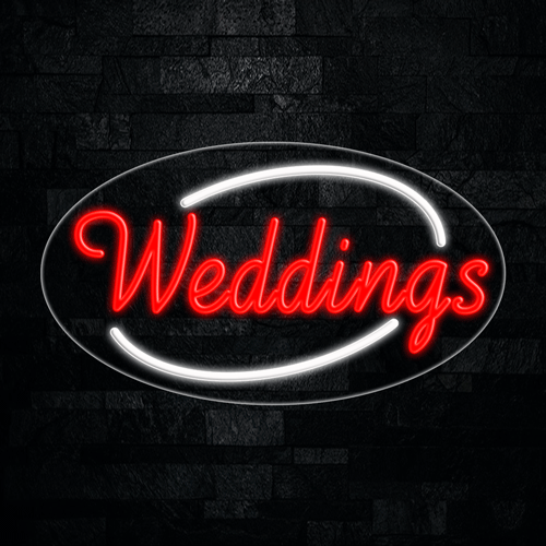 Weddings LED Flex Sign 30″ x 17″