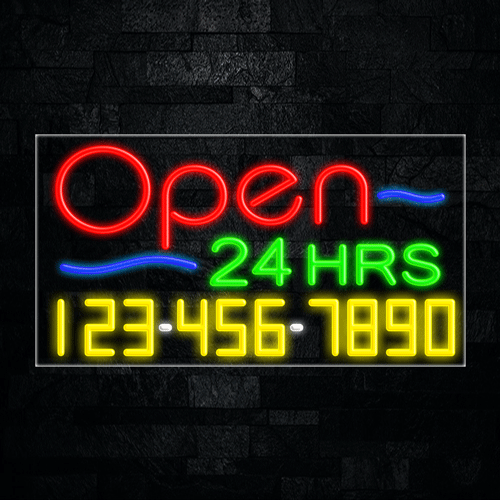 Open 24 Hrs LED Flex Sign 37″ x 20″