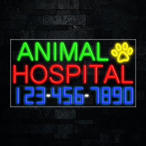 Animal Hospital LED Flex Sign 37″ x 20″