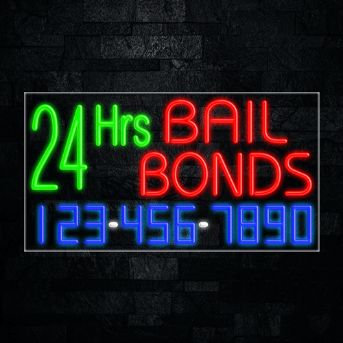 24 Hrs Bail Bonds LED Flex Sign 37″ x 20″