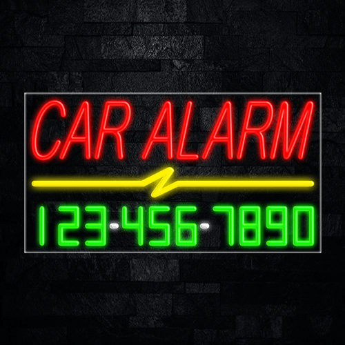 Car Alarm LED Flex Sign 37″ x 20″