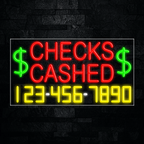 Checks Cashed LED Flex Sign 37″ x 20″