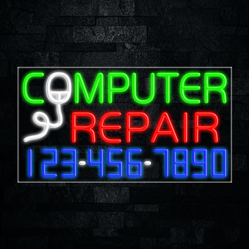 Computer Repair LED Flex Sign 37″ x 20″