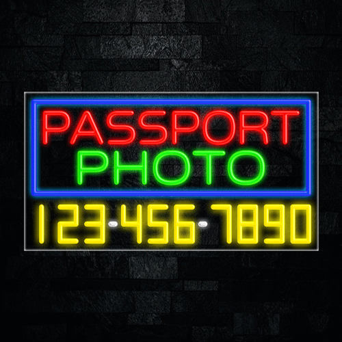 Passport Photo LED Flex Sign 37″ x 20″