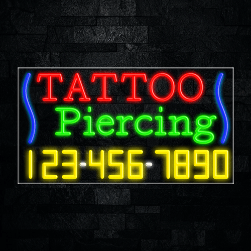 Tattoo Piercing LED Flex Sign 37″ x 20″