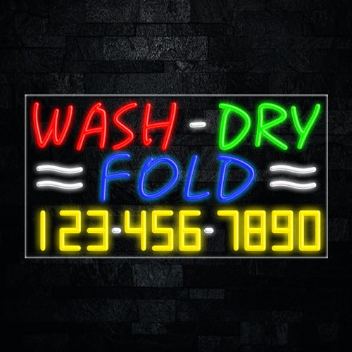 Wash Dry Fold LED Flex Sign 37″ x 20″