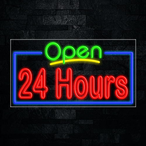 24 Hours LED Flex Sign 37″ x 20″