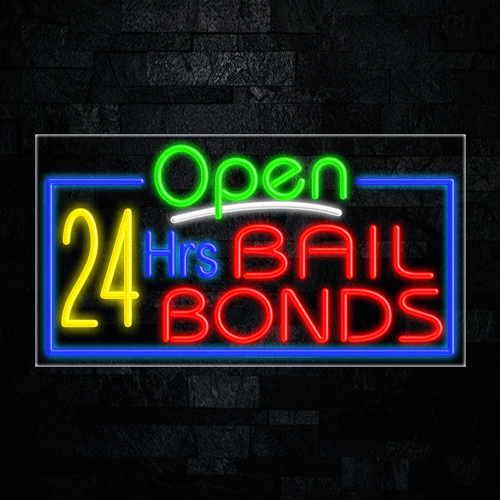 24 Hrs Bail Bonds LED Flex Sign 37″ x 20″