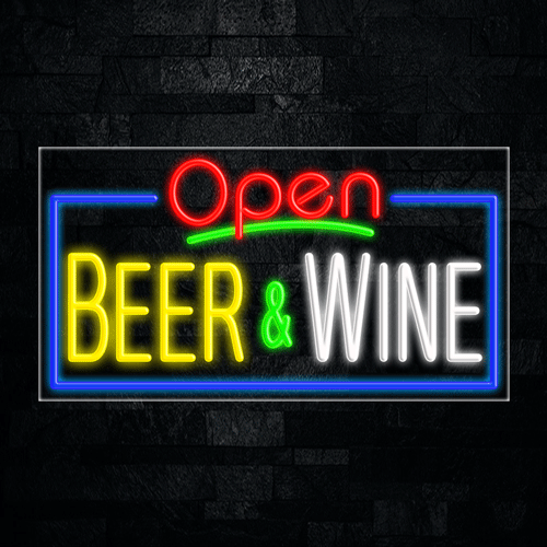 Beer & Wine LED Flex Sign 37″ x 20″