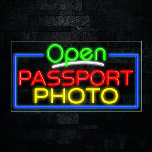 Passport Photo LED Flex Sign 37″ x 20″