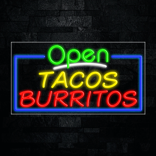 Tacos Burritos LED Flex Sign 37″ x 20″