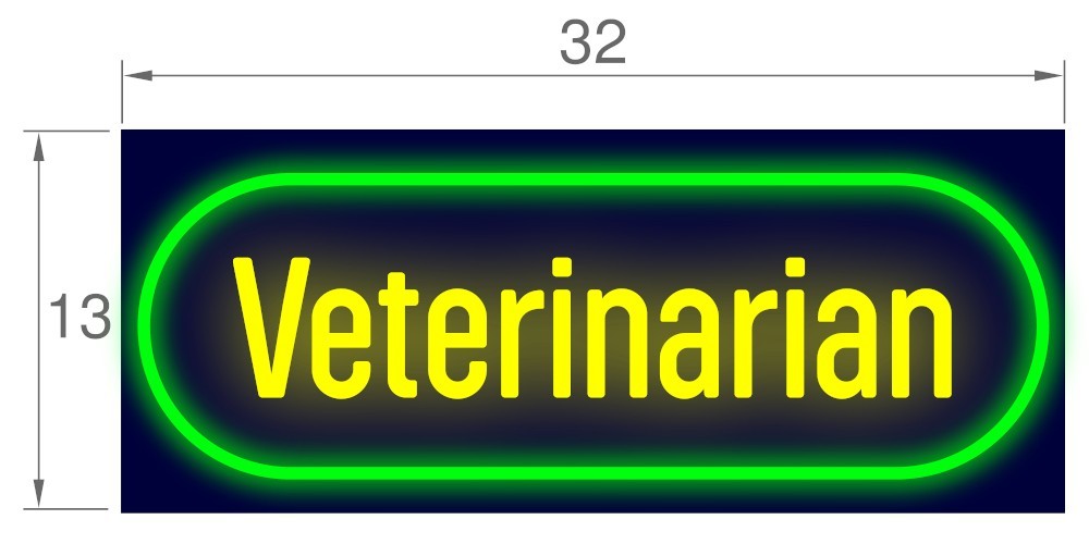 Veterinarian LED Flex Sign 13″ x 32″