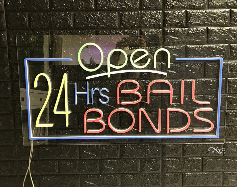 24 Hrs Bail Bonds LED Flex Sign 37″ x 20″