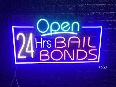 24 Hrs Bail Bonds LED Flex Sign 37″ x 20″