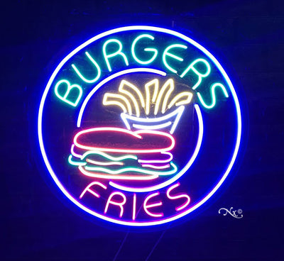 Burgers Fries LED Flex Sign 26″ x 26″